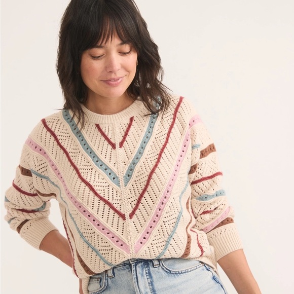 Marine Layer Sweaters - Marine Layer Multicolor Crew Neck Sweater
